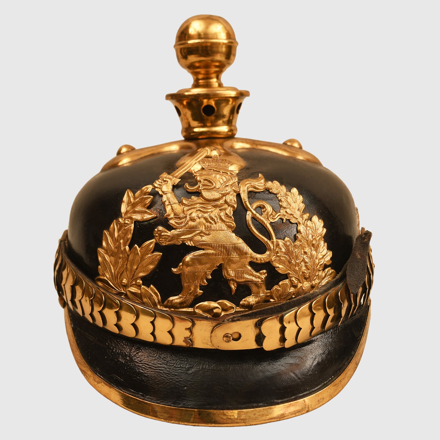 German WWI Hesse Field Artillery Regiment 27 NCO Pickelhaube, Cased