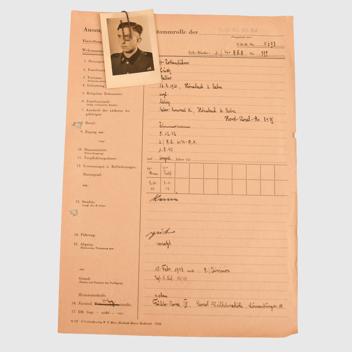 German WWII Leibstandarte Adolf Hitler Complete File