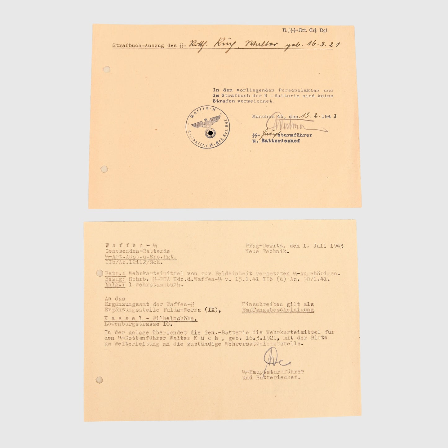 German WWII Leibstandarte Adolf Hitler Complete File
