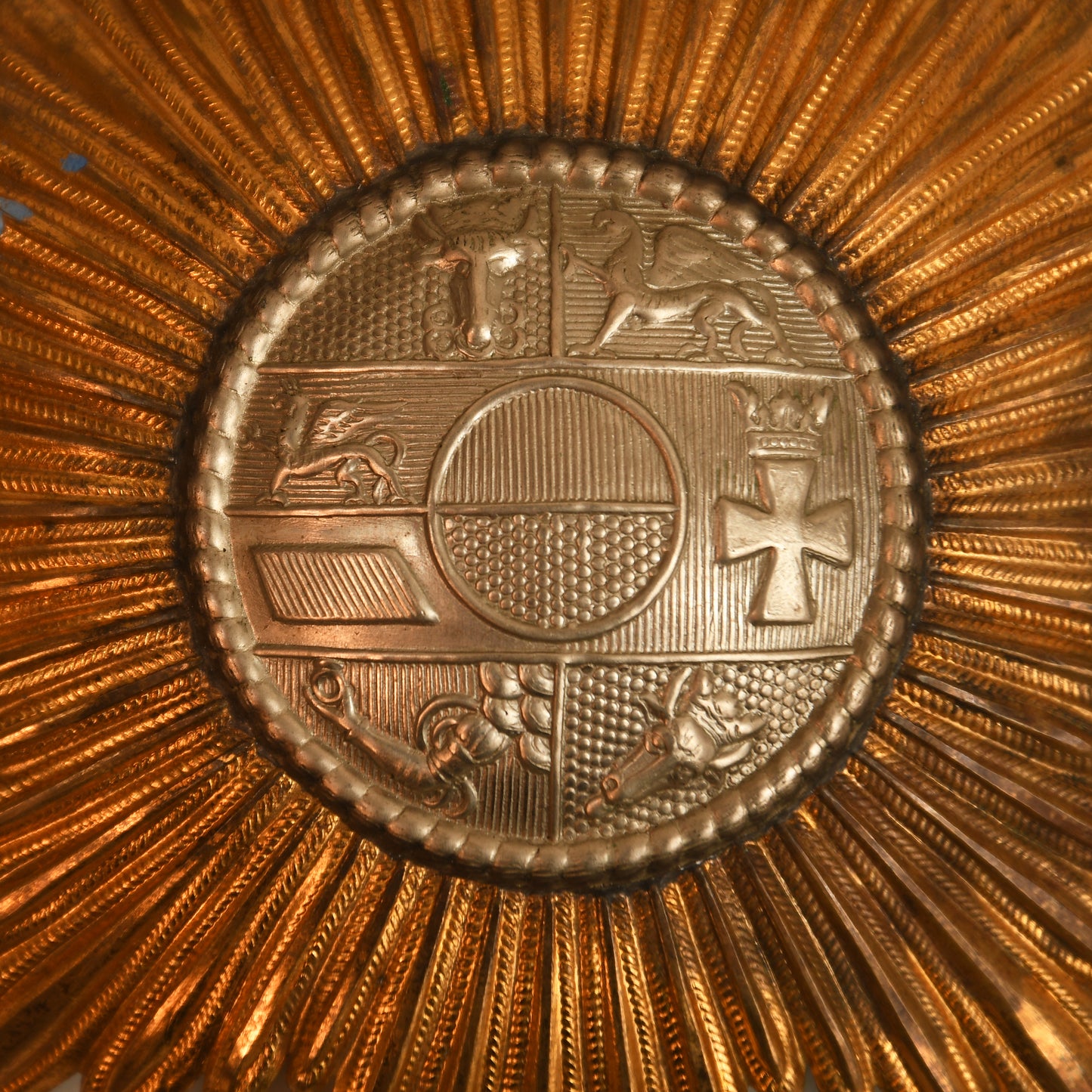 German WWI Mecklenburg-Strelitz Grenadier Regiment No. 89 2nd Battalion & Field Artillery Regiment 24 3rd Battery Officer’s Pickelhaube Plate
