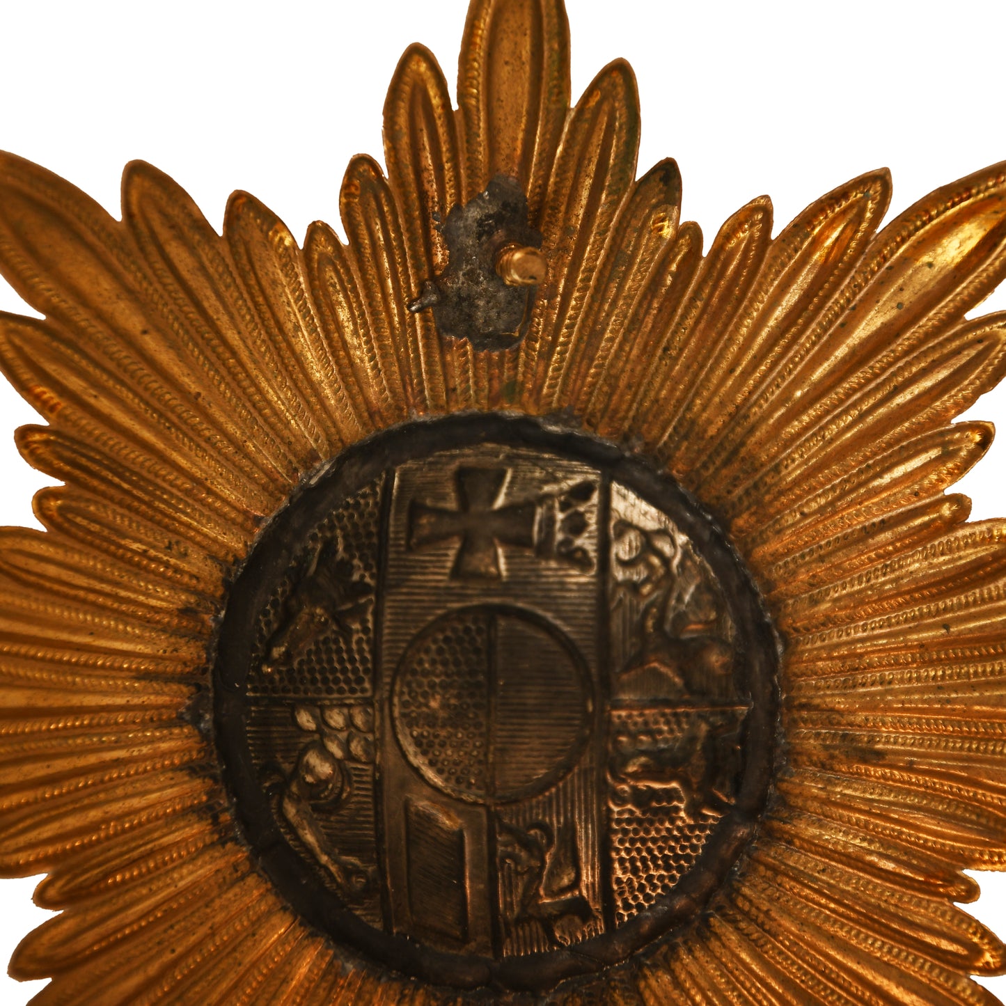 German WWI Mecklenburg-Strelitz Grenadier Regiment No. 89 2nd Battalion & Field Artillery Regiment 24 3rd Battery Officer’s Pickelhaube Plate