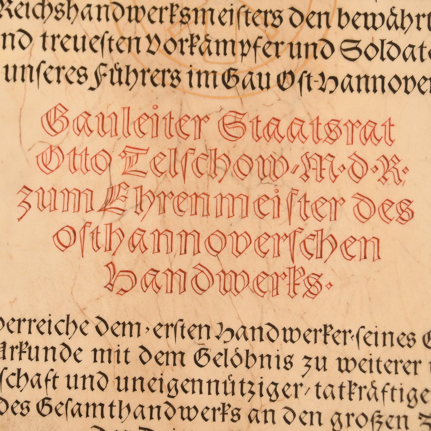 German WWII Gauleiter of East Hannover Otto Telschow Citation