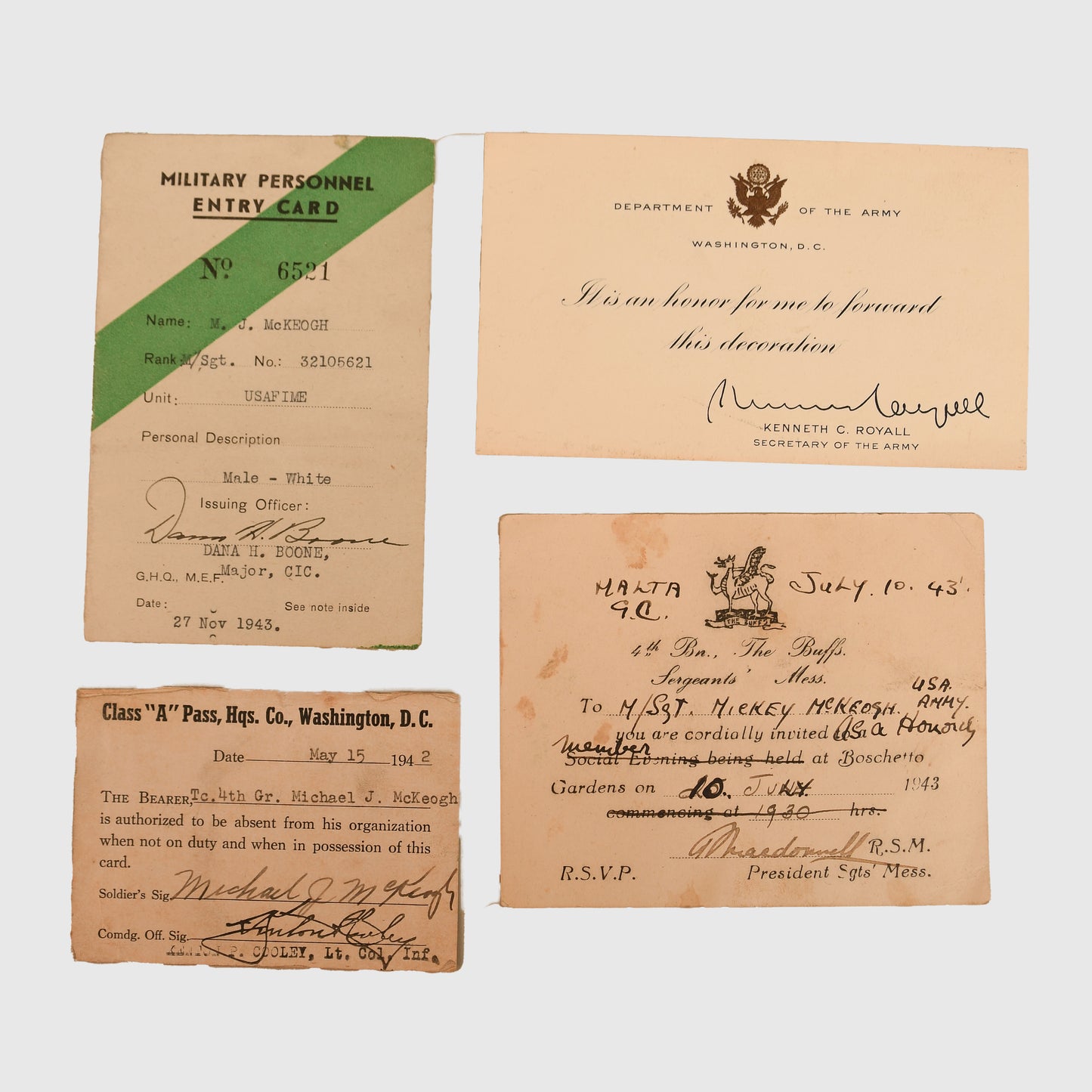 US WWII General Eisenhower Aide Grouping