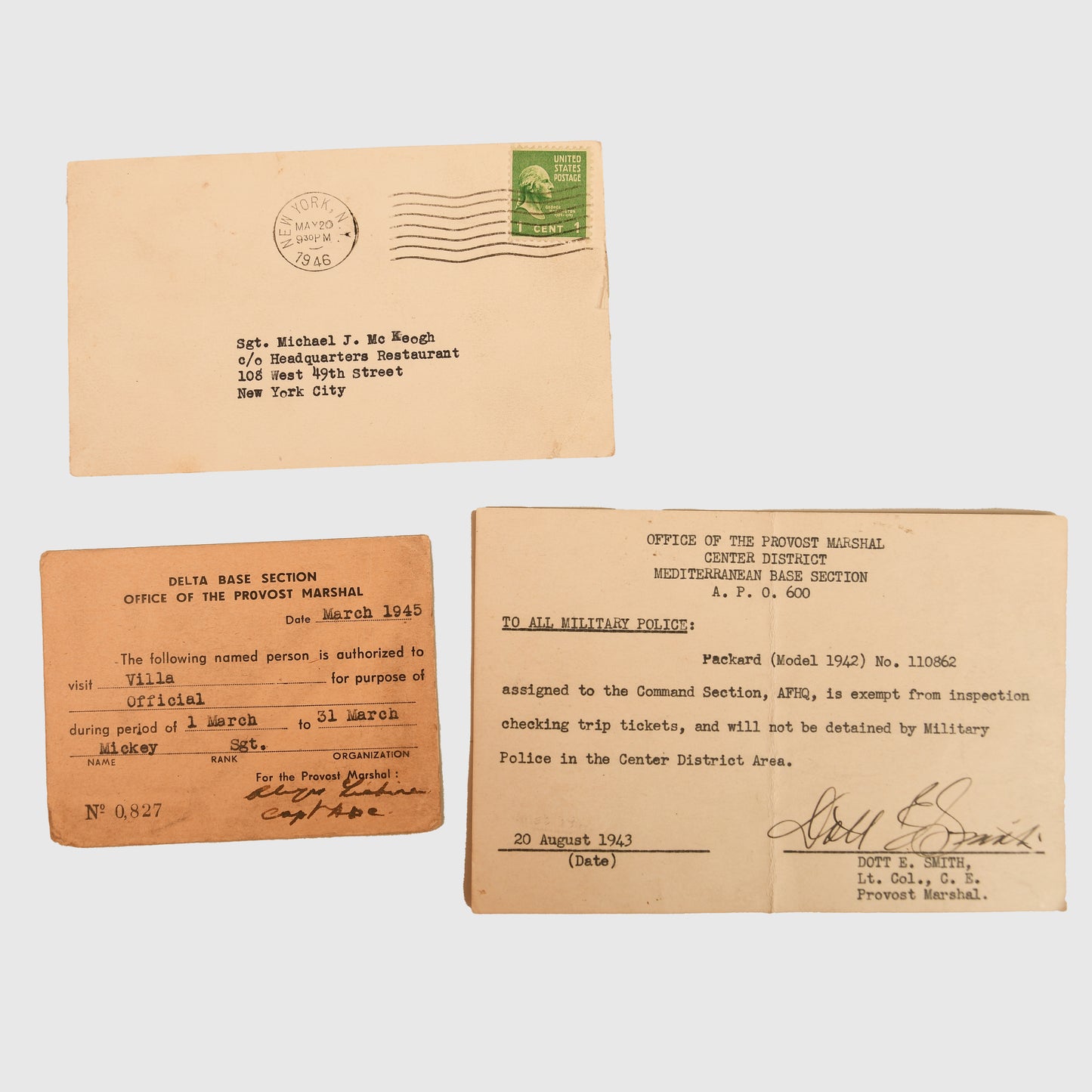US WWII General Eisenhower Aide Grouping
