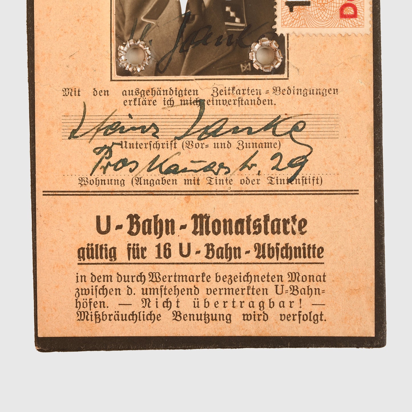 German WWII Gestapo/SD Berlin Railway Pass