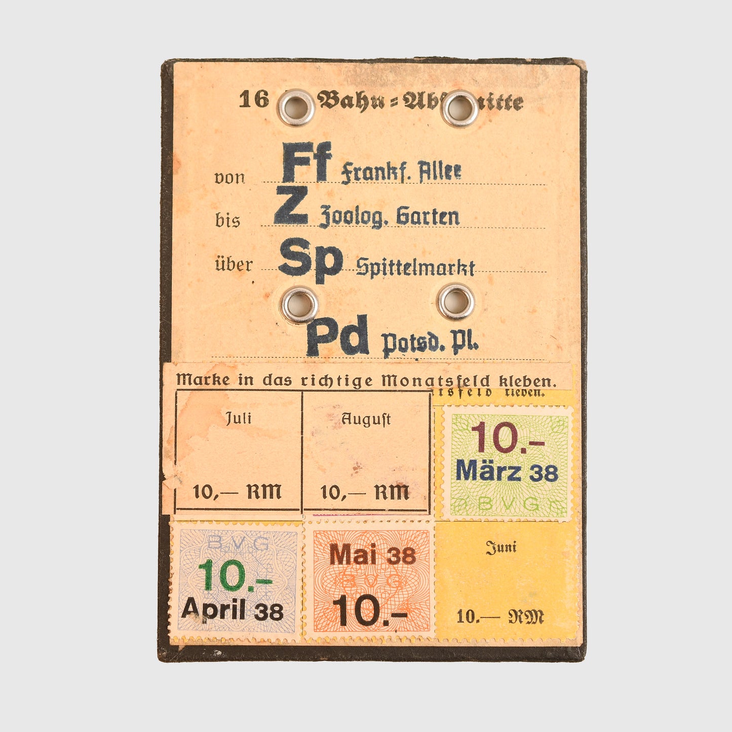 German WWII Gestapo/SD Berlin Railway Pass