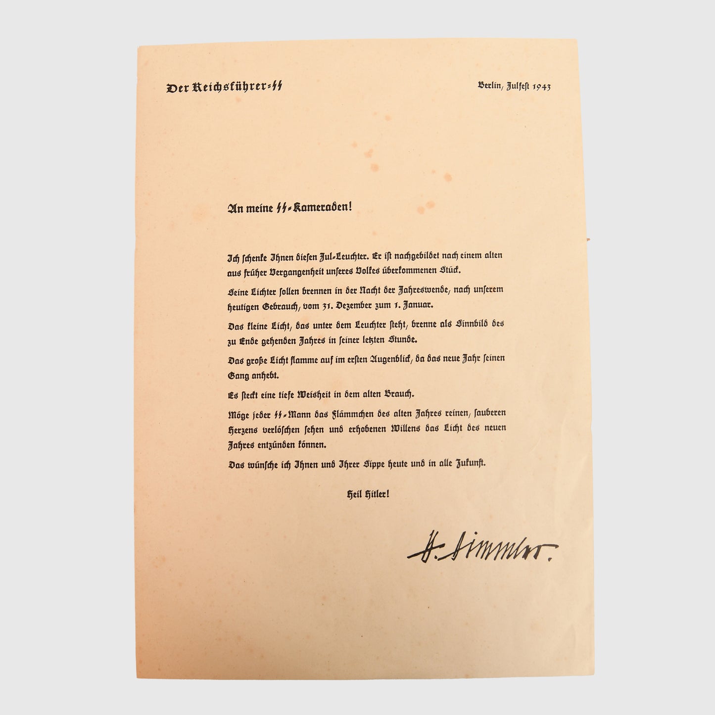 German WWII SS Allach Jul Lichter Citation