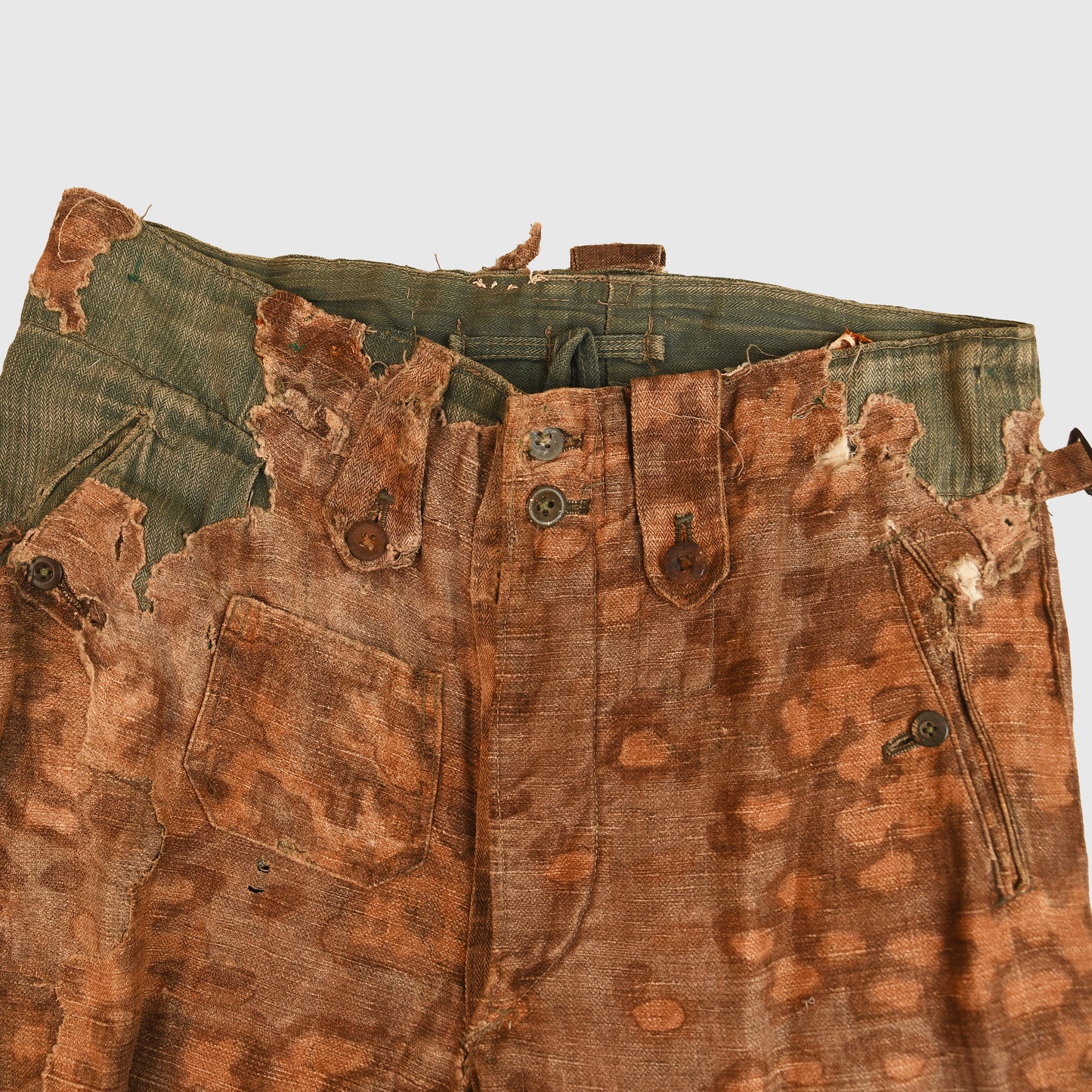 German WWII Oak Leaf Herringbone Twill Pattern Trousers