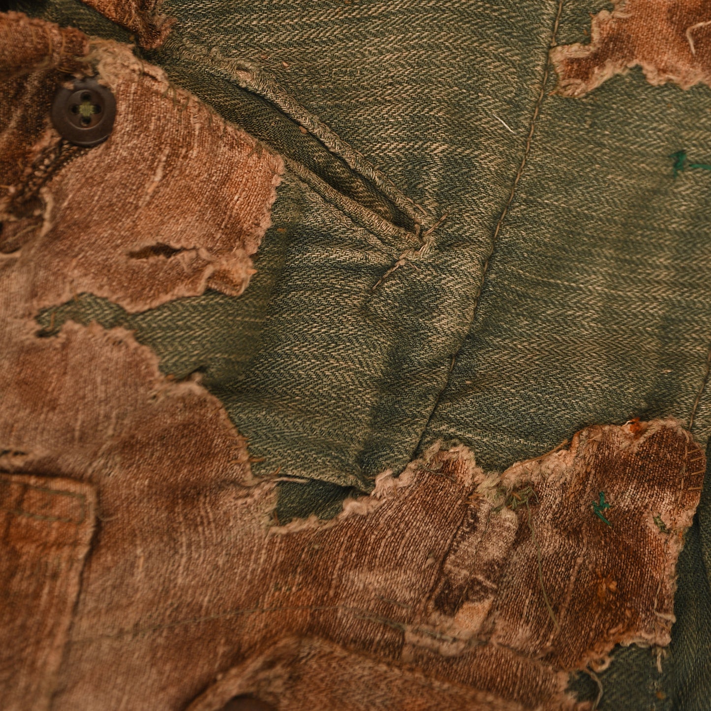 German WWII Oak Leaf Herringbone Twill Pattern Trousers
