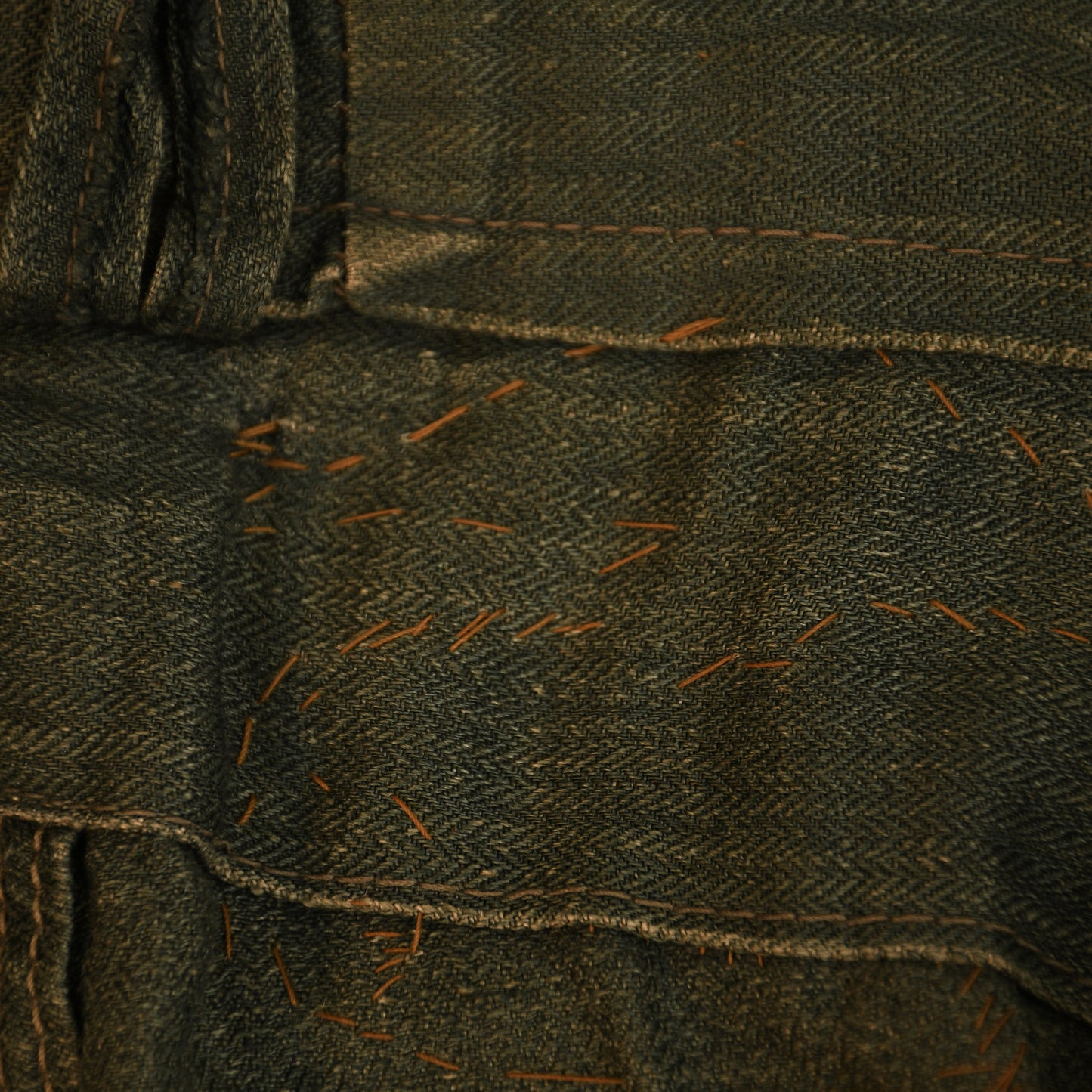 German WWII Oak Leaf Herringbone Twill Pattern Trousers