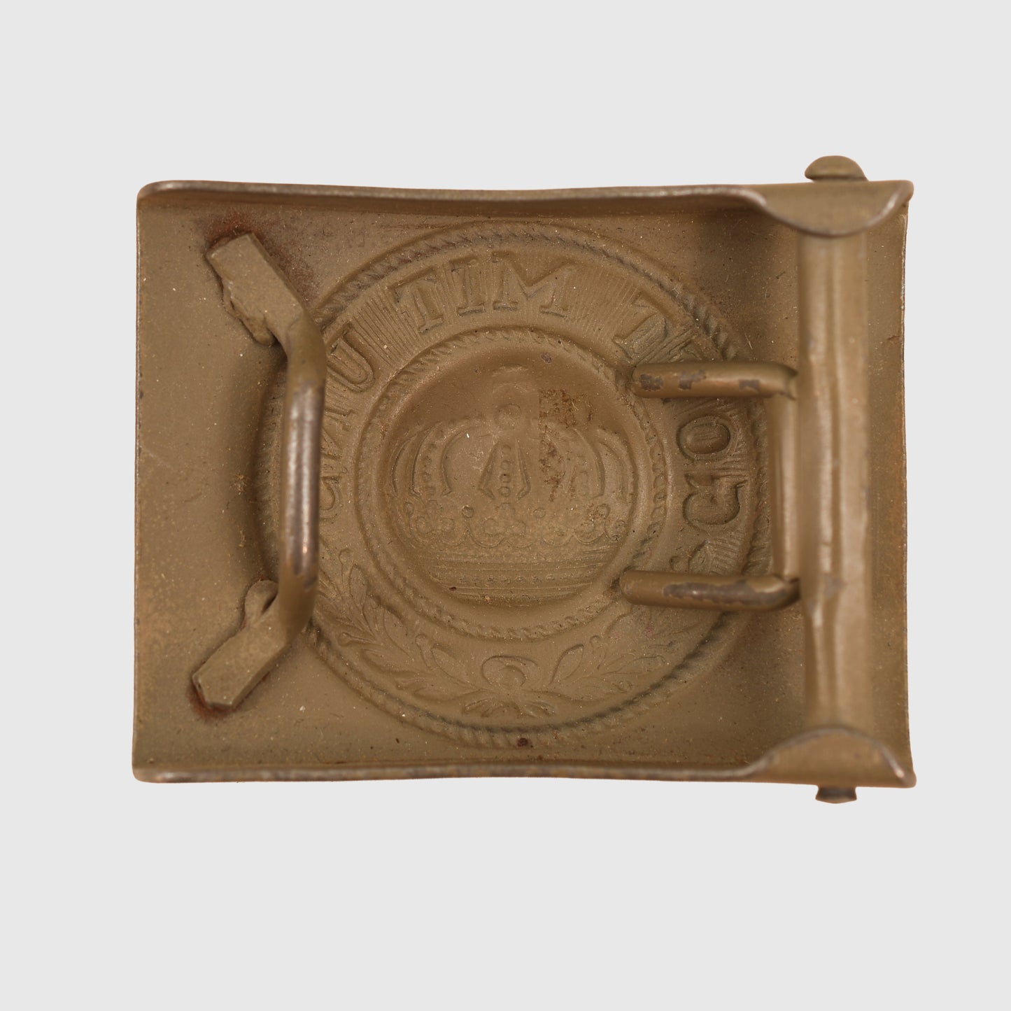 GERMAN WWI PRUSSIAN ALL STEEL FIELD GREY BUCKLE