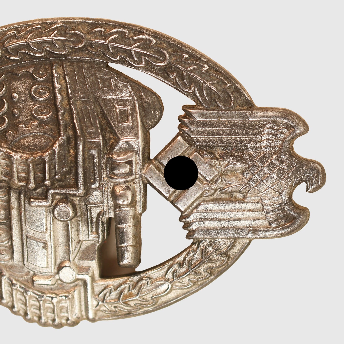 German WWII Panzer Assault Badge in Silver