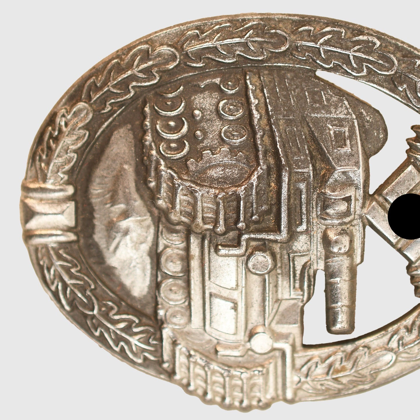 German WWII Panzer Assault Badge in Silver