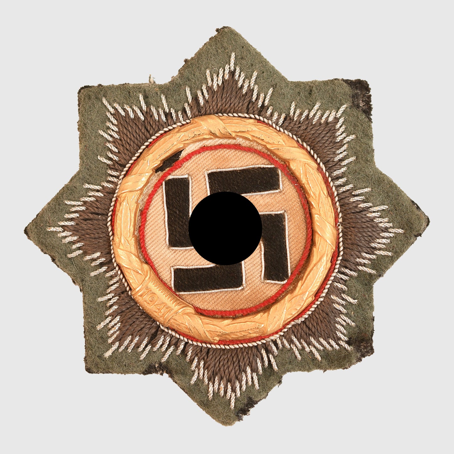 German WWII German Cross in Gold in Cloth, Army Issue