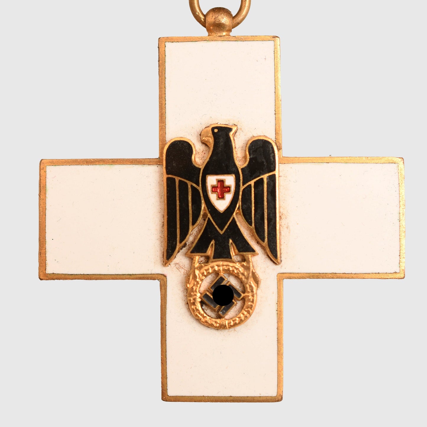 German WWII Red Cross 1st Class Neck Order, Cased with Miniature