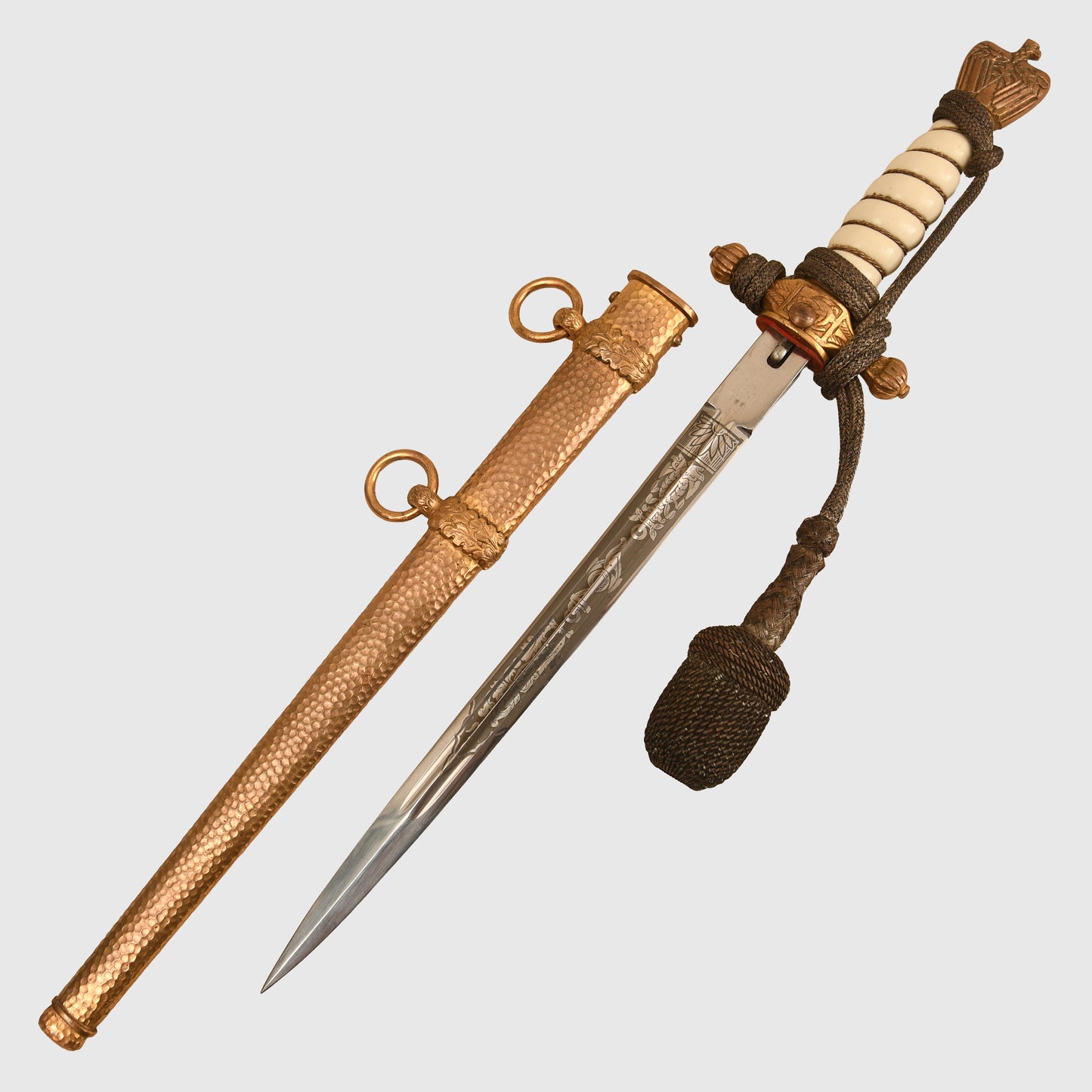 German WWII Kriegsmarine Officers Display Piece with Hammered Scabbard