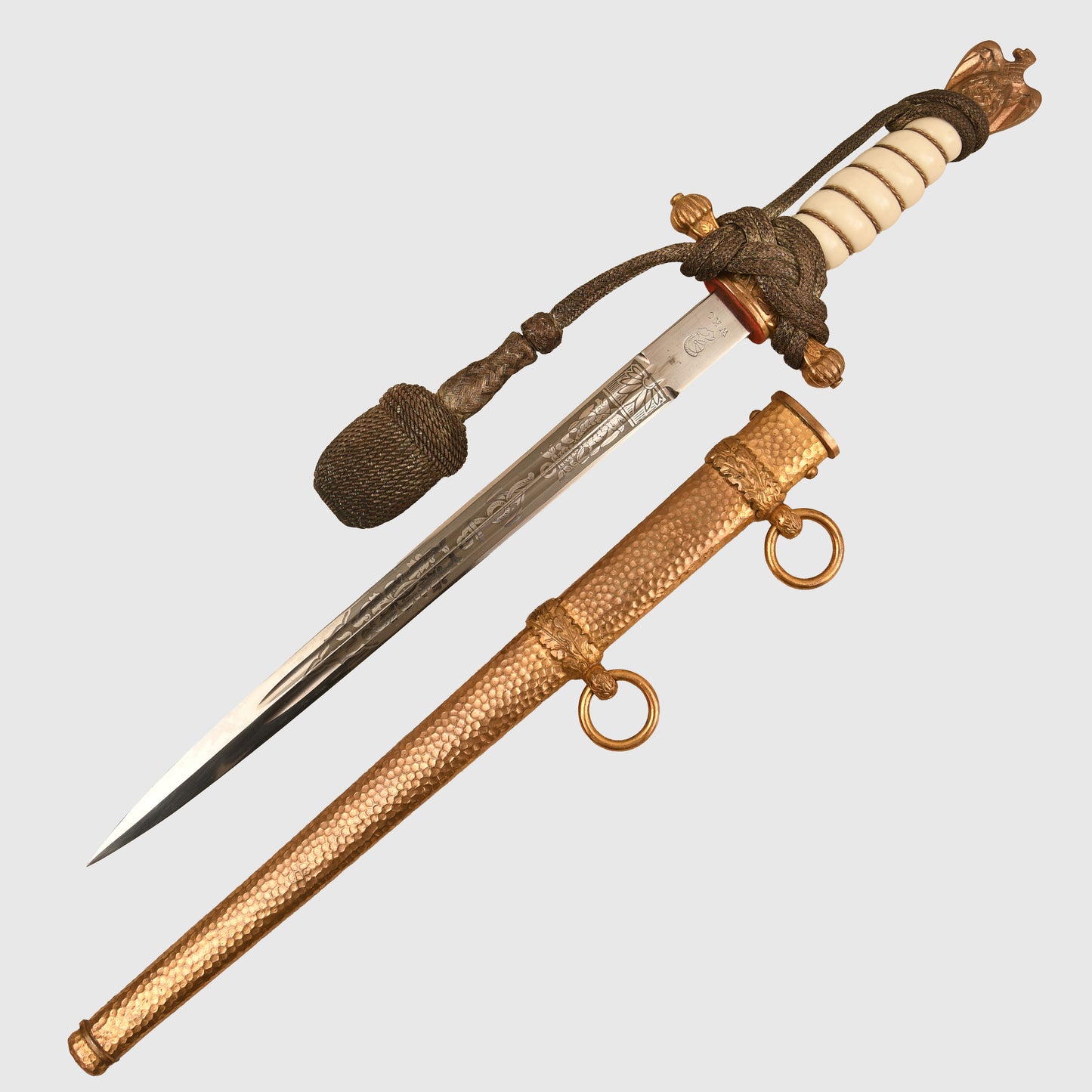 German WWII Kriegsmarine Officers Display Piece with Hammered Scabbard