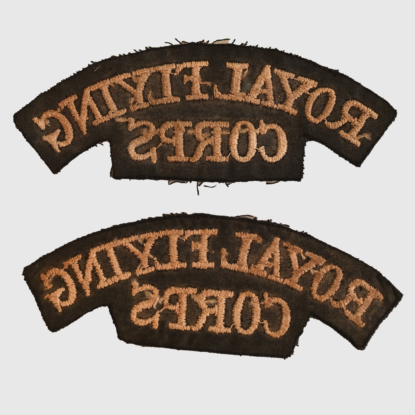British WWI Royal Flying Corps Close Matching Shoulder Titles