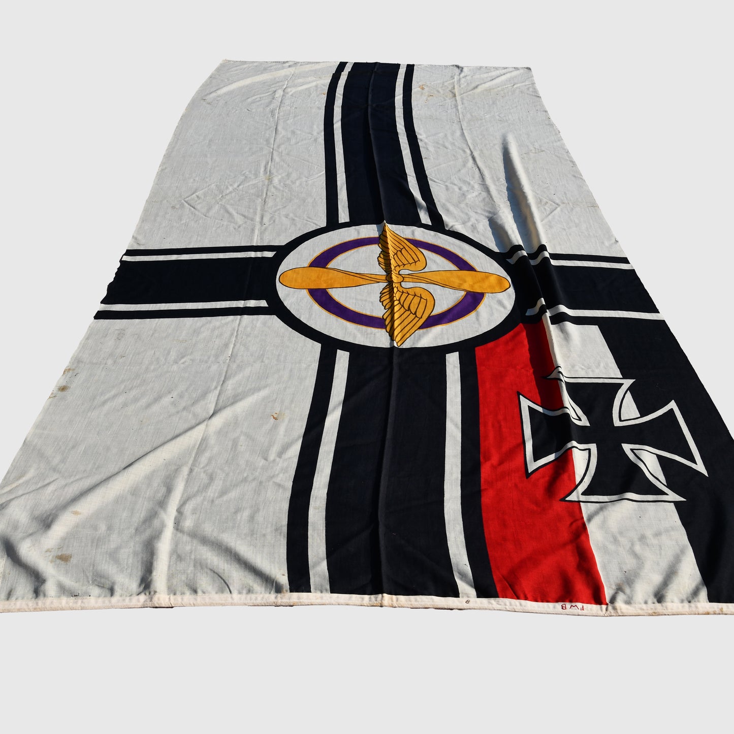German WWI Very Rare Aviation Veterans Flag of the Post-WWI Period
