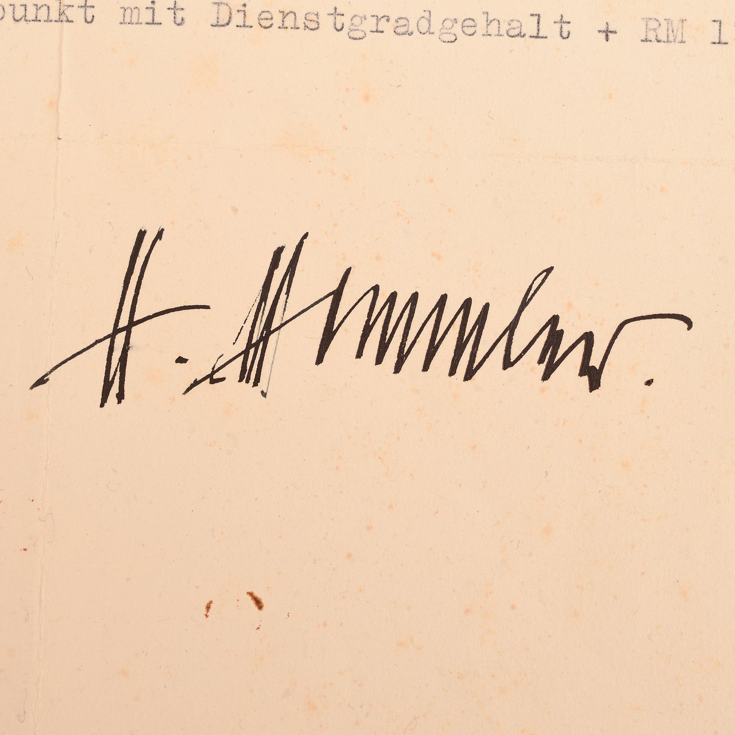 German WWII Heinrich Himmler Signature
