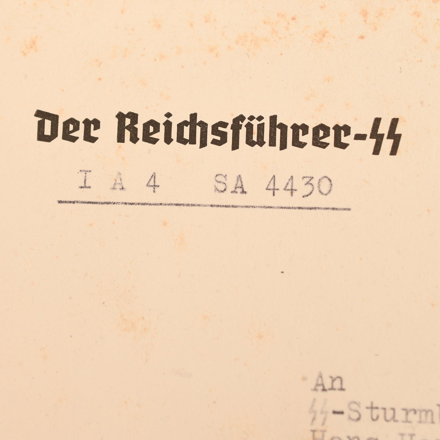 German WWII Heinrich Himmler Signature