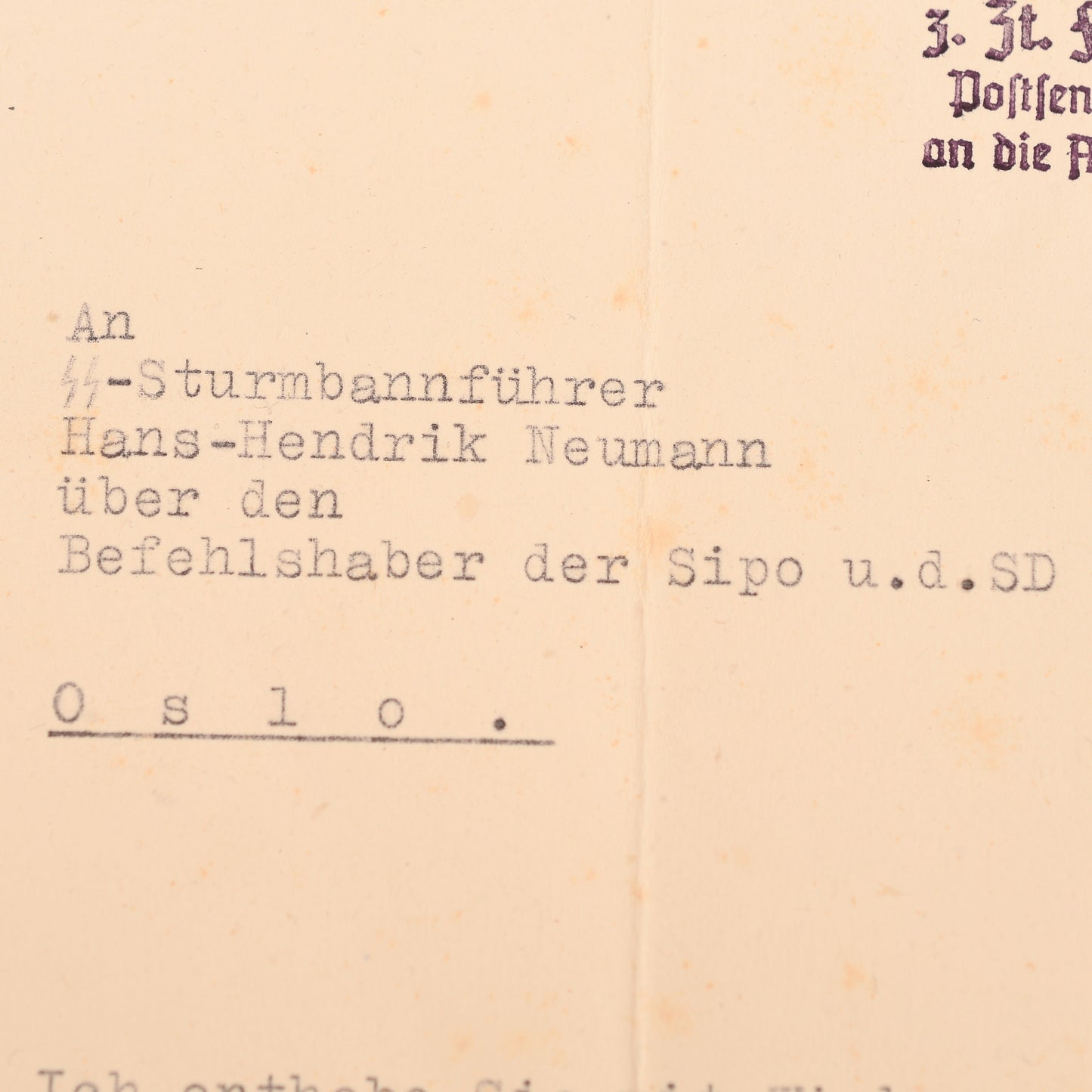 German WWII Heinrich Himmler Signature
