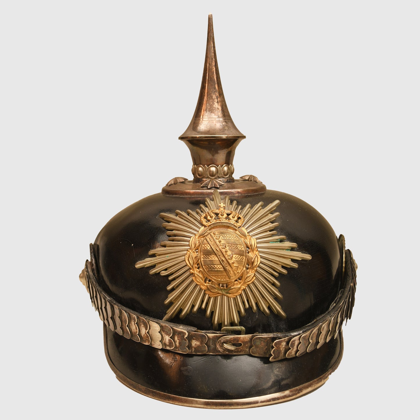 German WWI Saxon Infantry Regiment 100 Officer’s Pickelhaube
