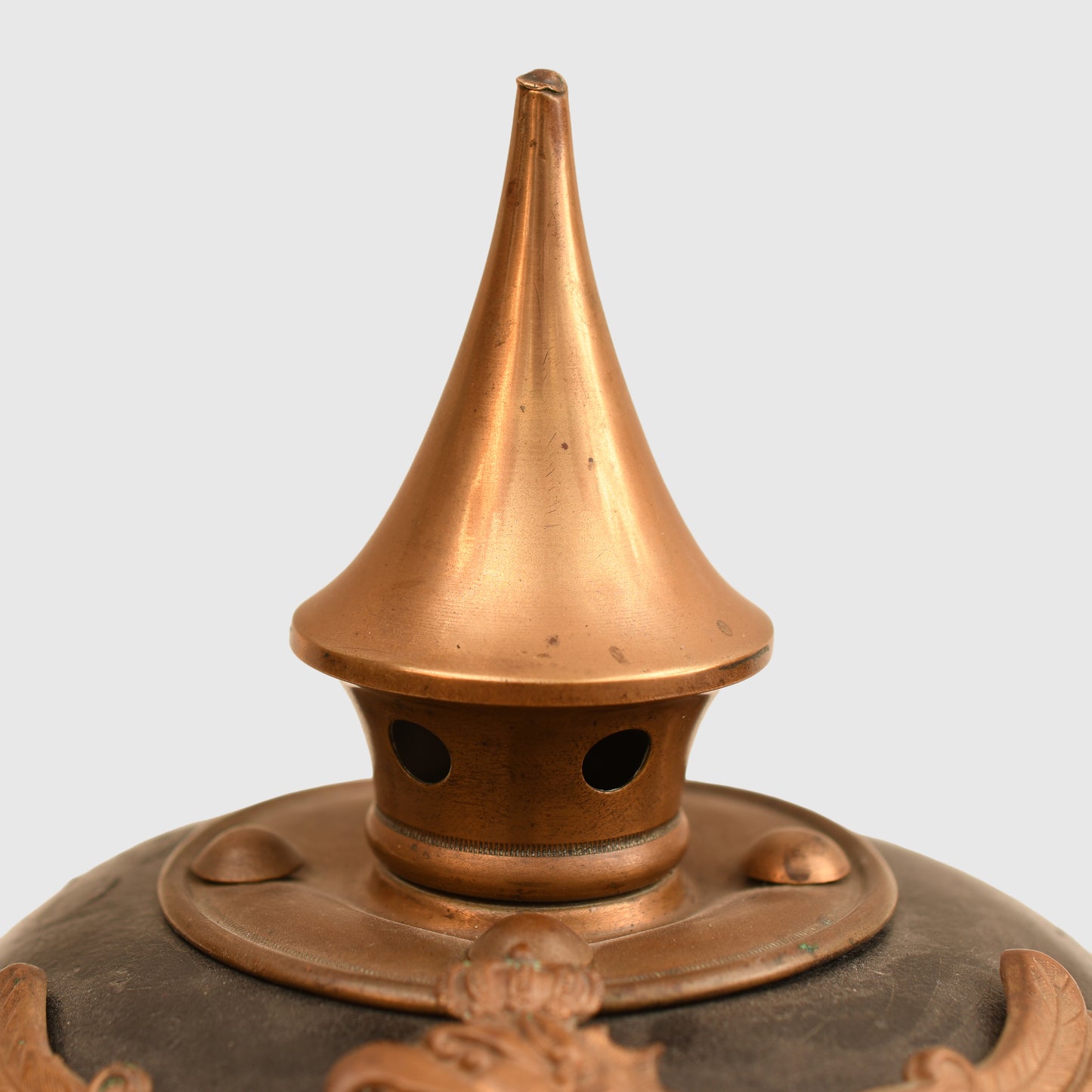 German WWI Baden Enlisted Ranks All-Leather Pickelhaube