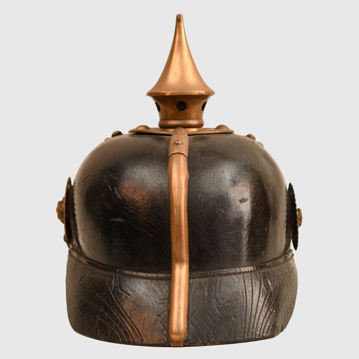 German WWI Baden Enlisted Ranks All-Leather Pickelhaube