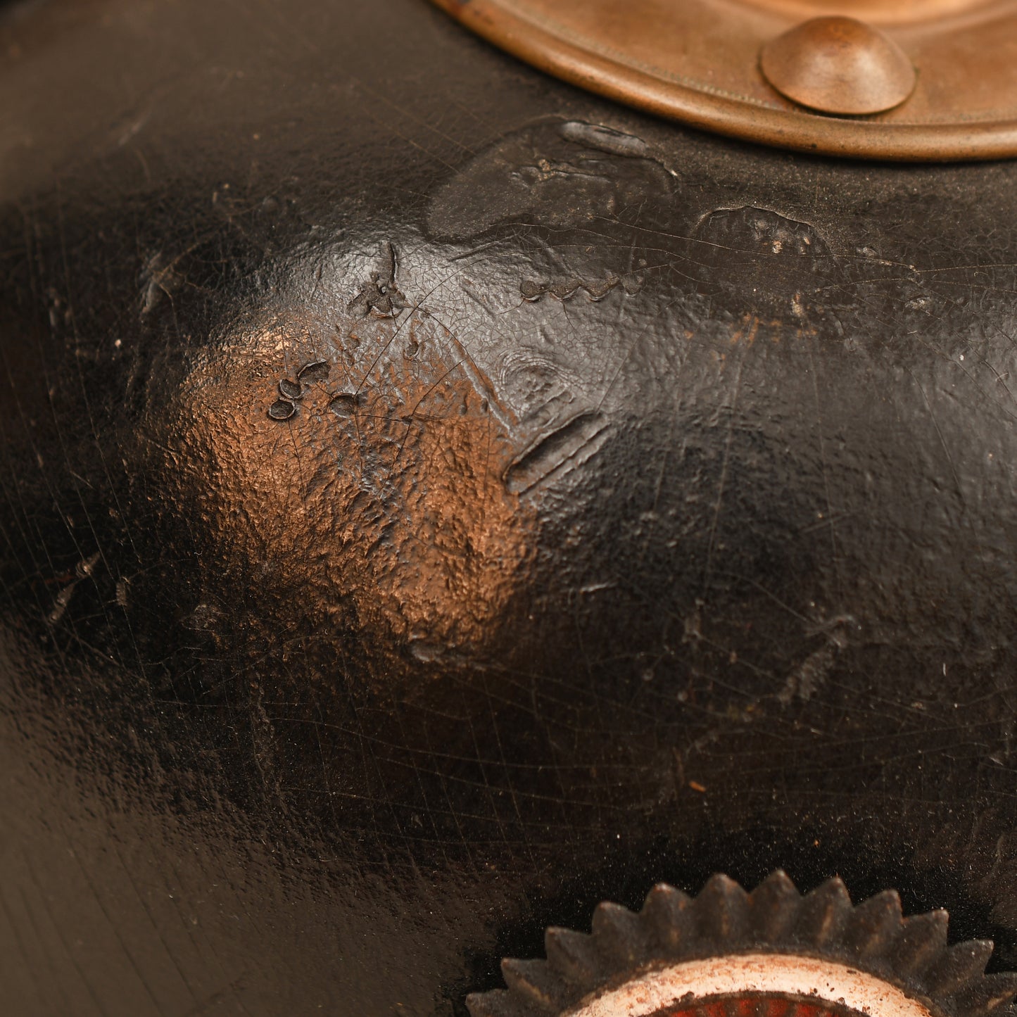 German WWI Baden Enlisted Ranks All-Leather Pickelhaube