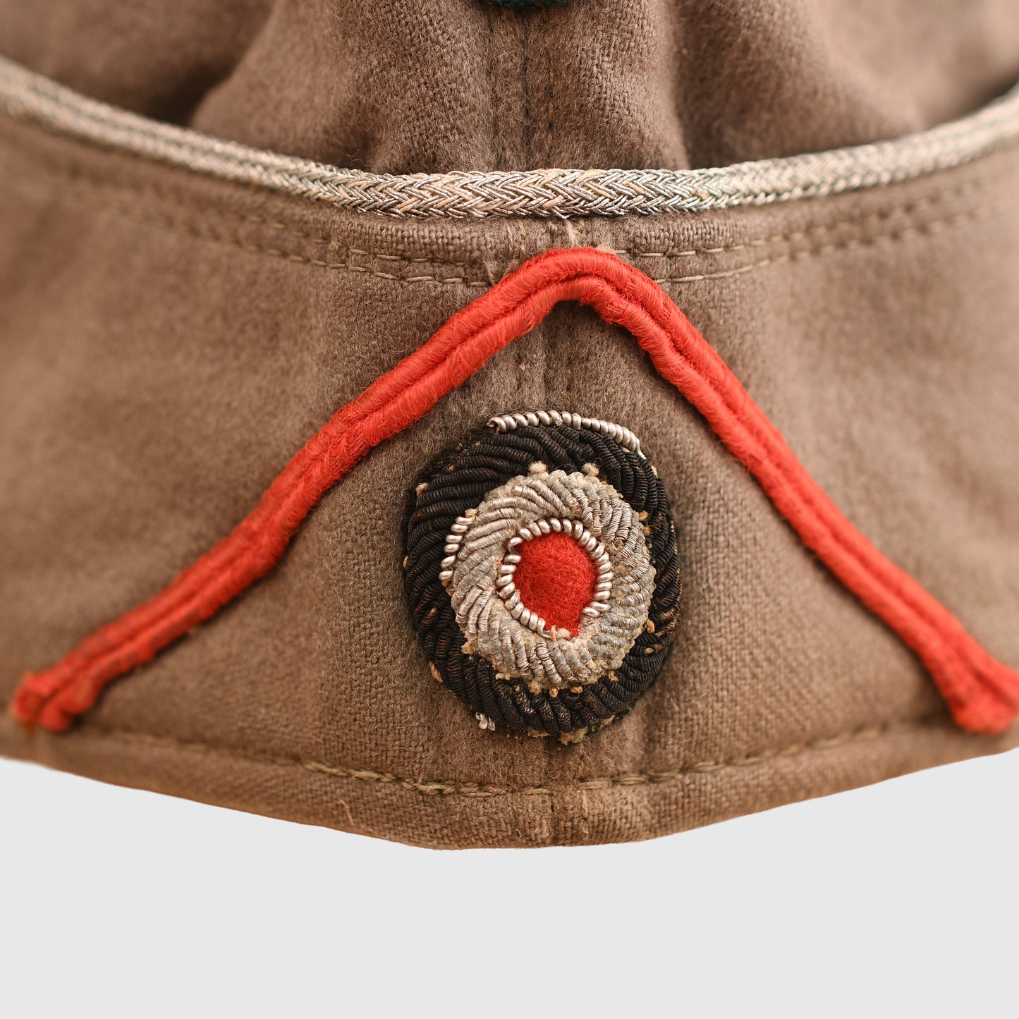 German WWII Artillery Officers Overseas Cap in Canvas