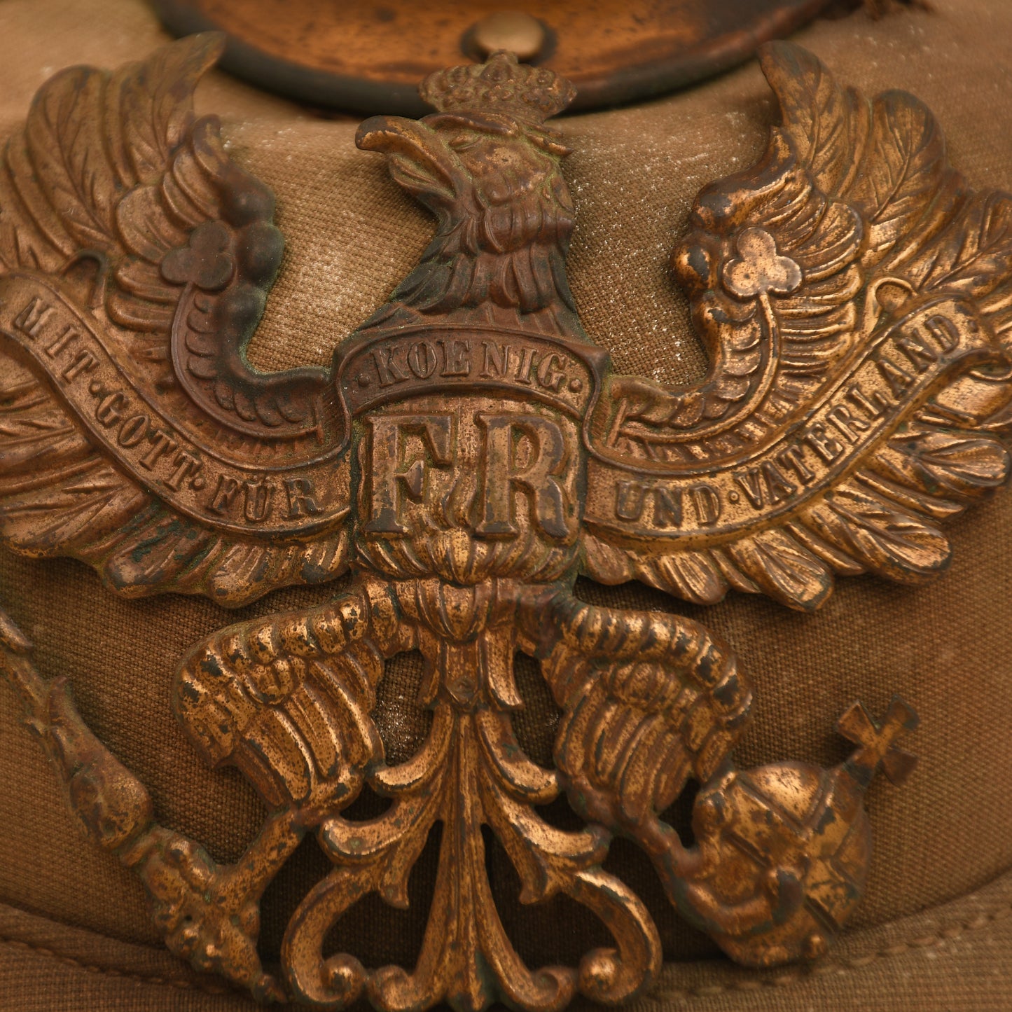 German WWI Prussian Canvas-Over-Cork Pickelhaube