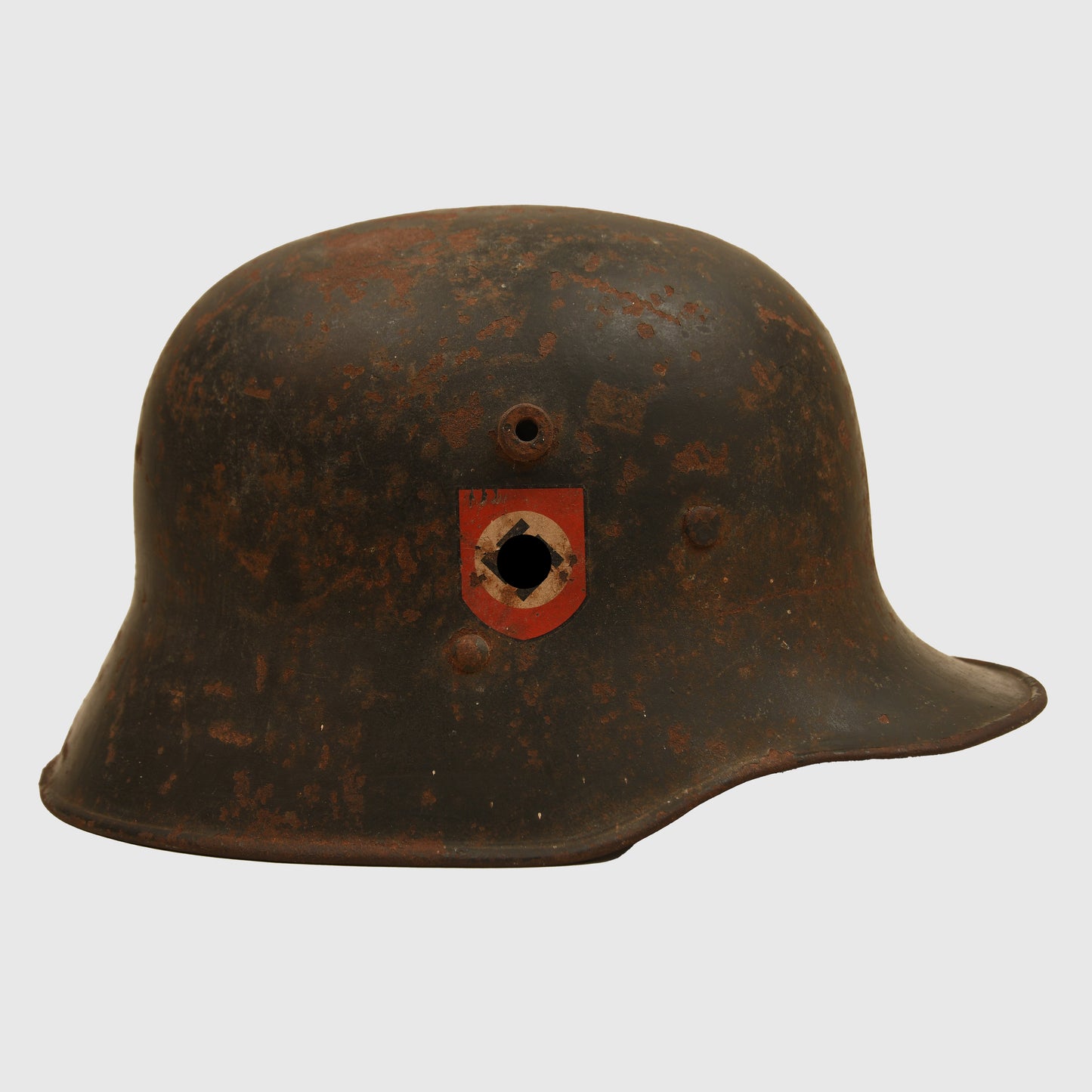 German WWII M16 Double Decal Police Helmet