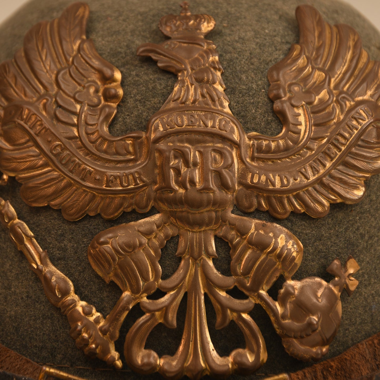 German WWI Prussian Ersatz Felt Pickelhaube