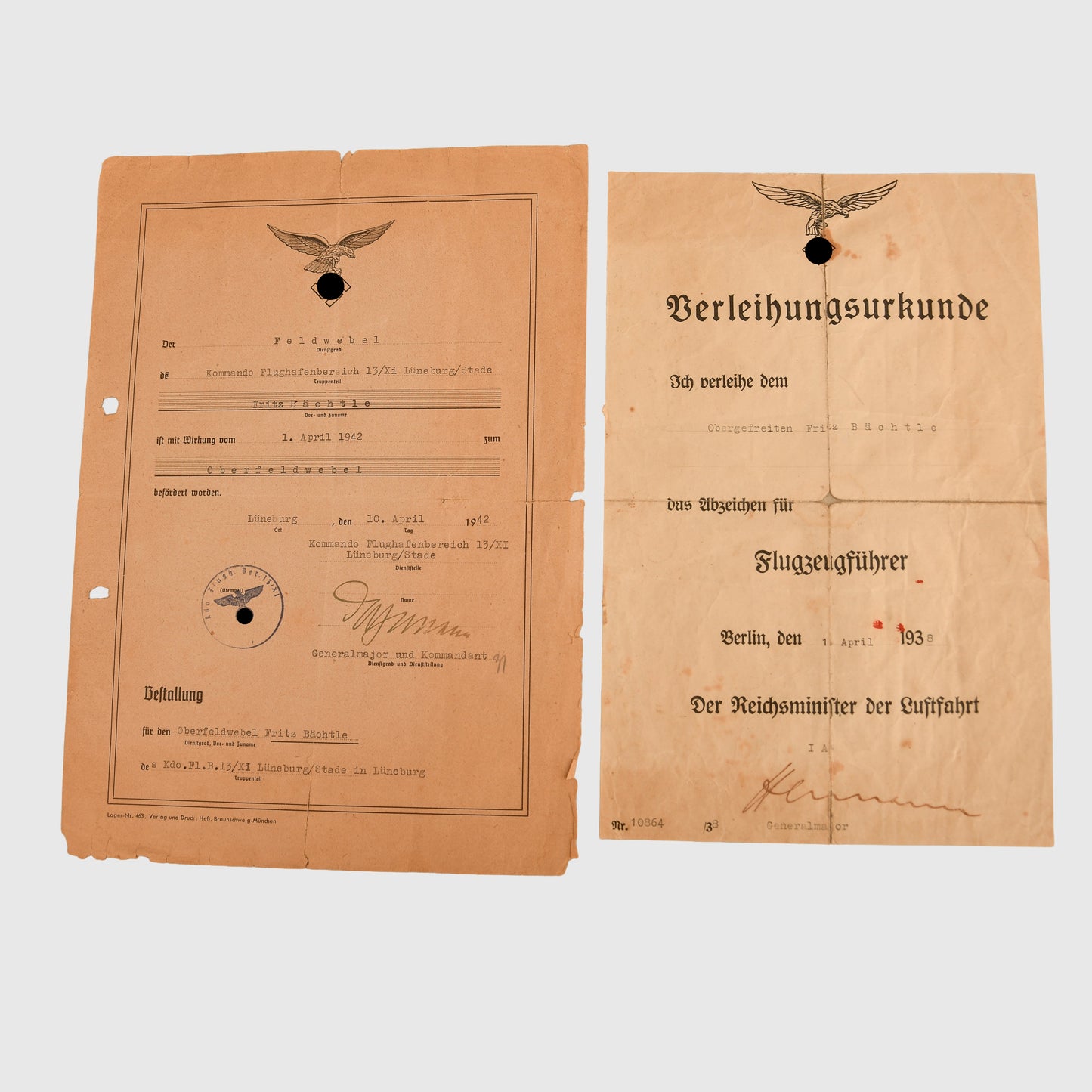 German WWII Luftwaffe Night Harassment Bomber Pilot – Group of Citations