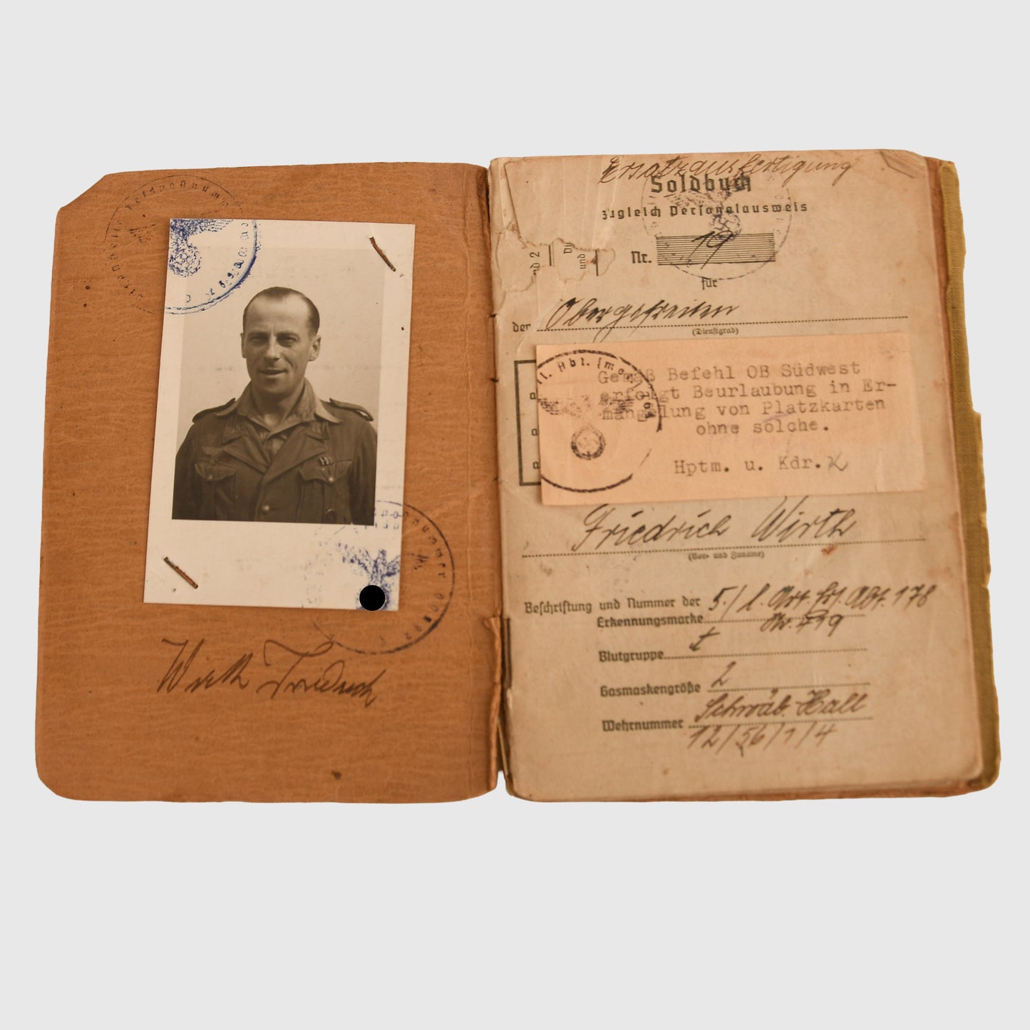German WWII Afrikakorps Paperwork Grouping