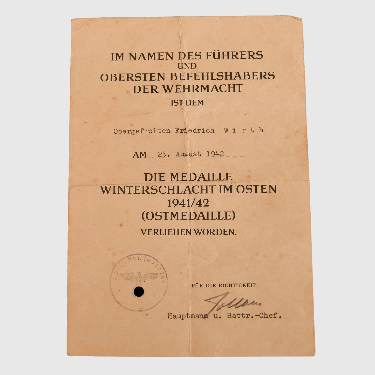 German WWII Afrikakorps Paperwork Grouping