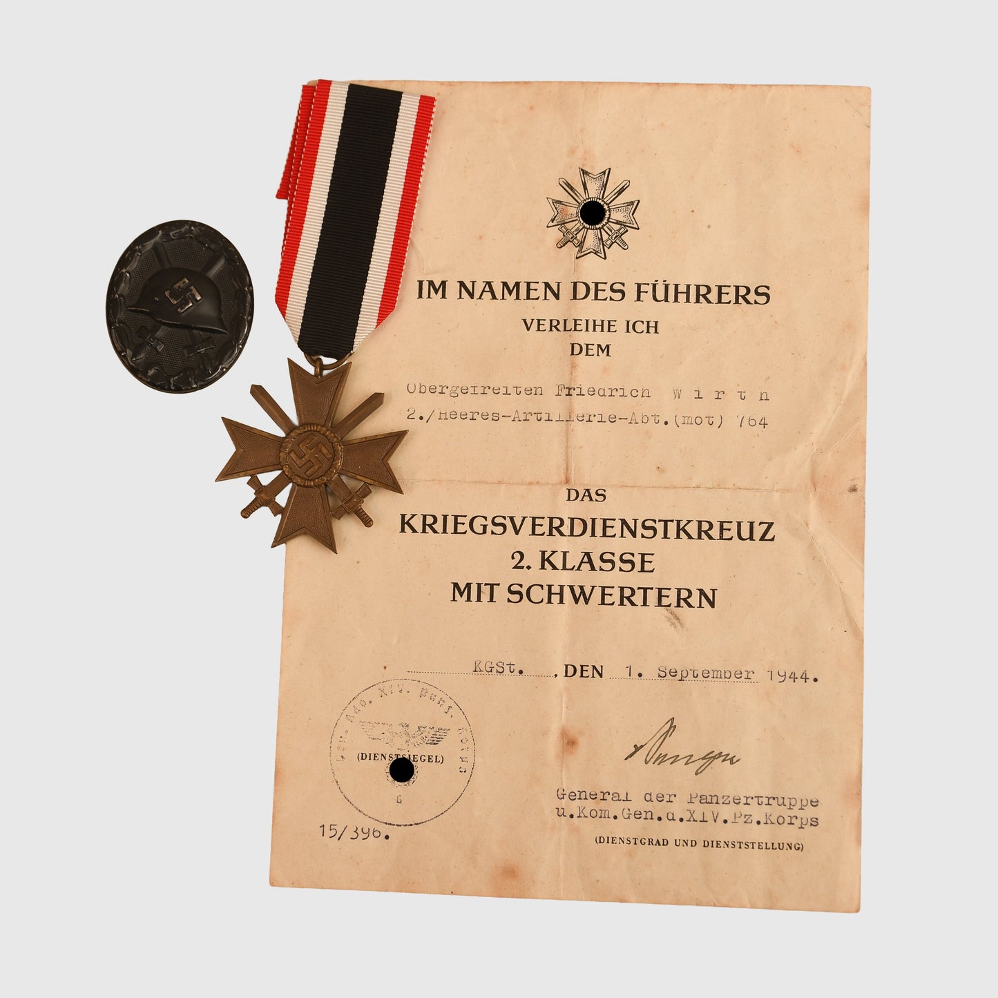 German WWII Afrikakorps Paperwork Grouping