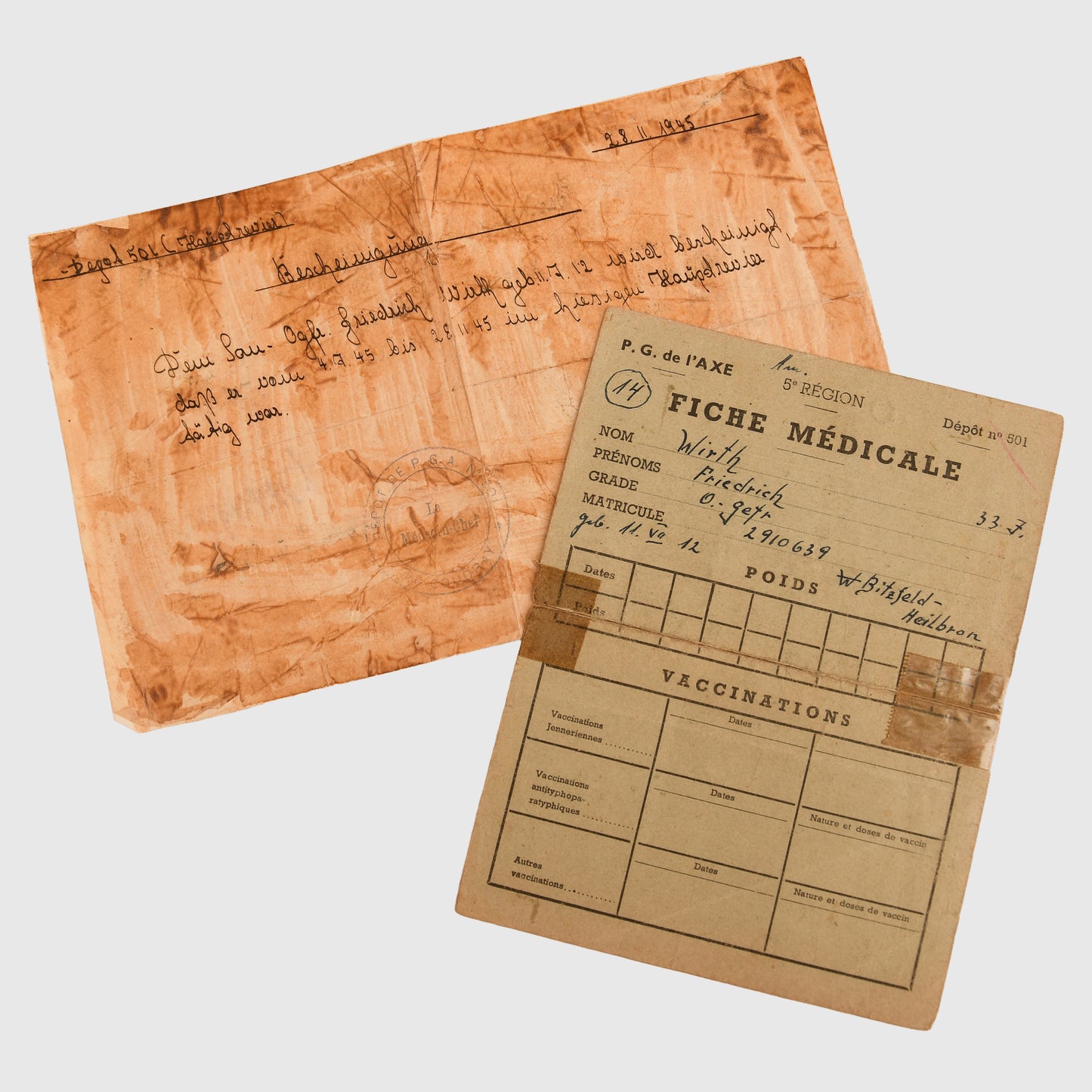 German WWII Afrikakorps Paperwork Grouping