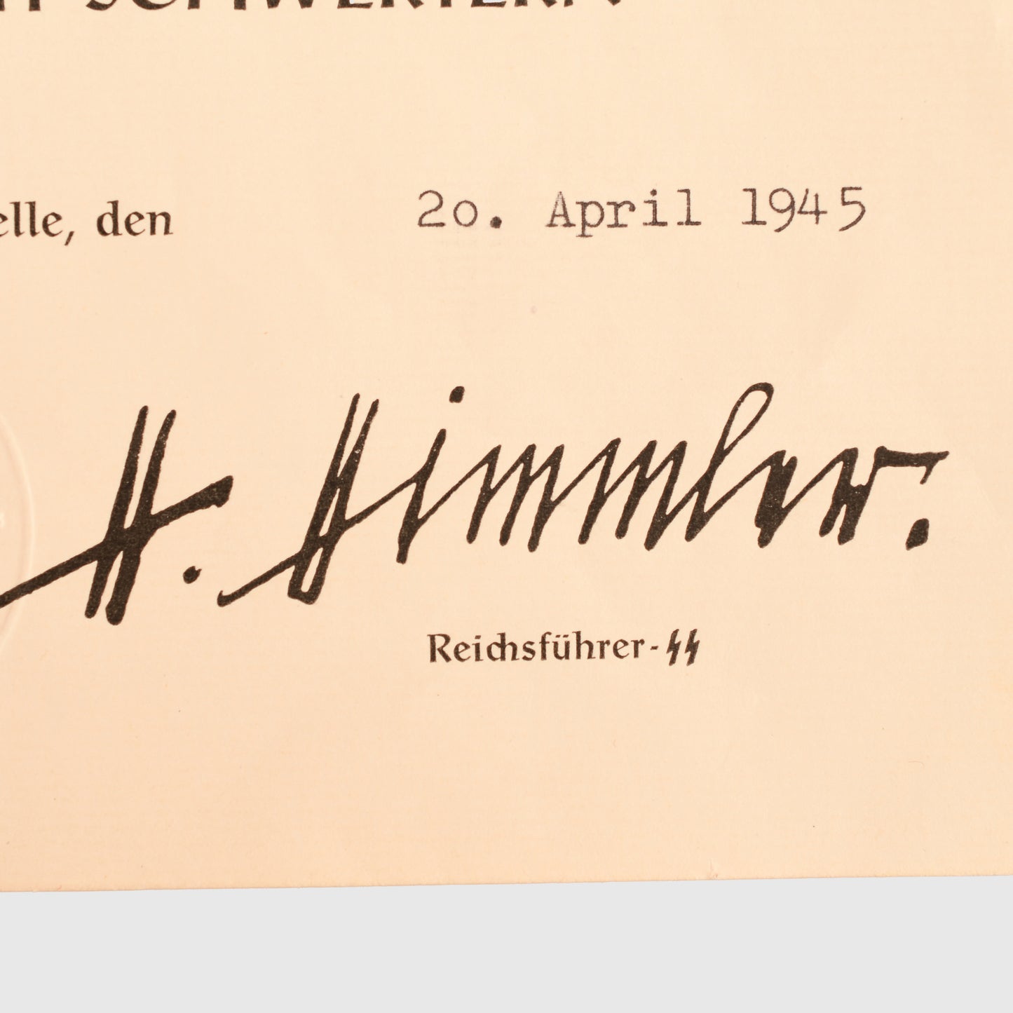 German WWII SS War Service Cross 2nd Class with Swords Citation – Honesch