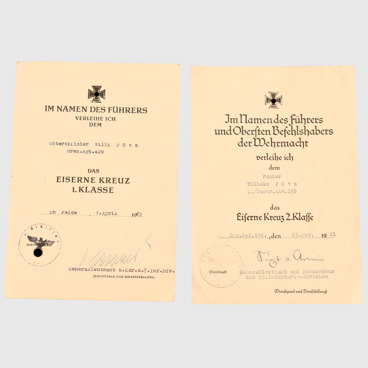 German WWII Assault Gun 25 Actions Document Grouping