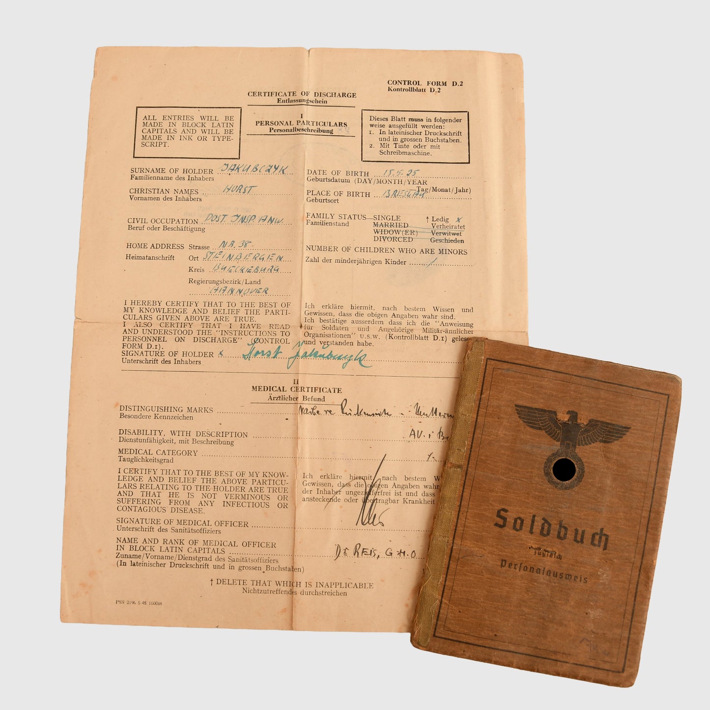 German WWII Grossdeutschland Paper Grouping