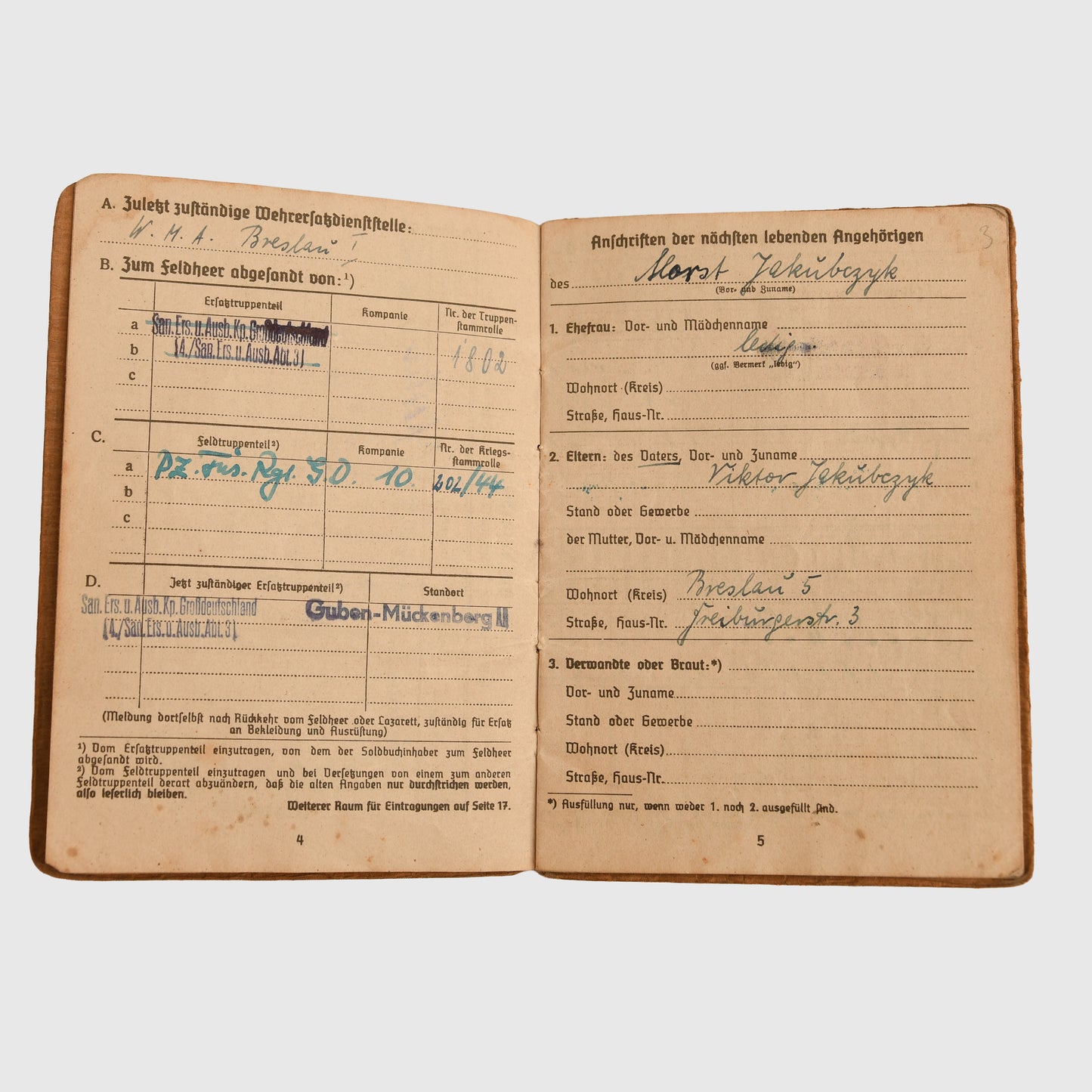 German WWII Grossdeutschland Paper Grouping