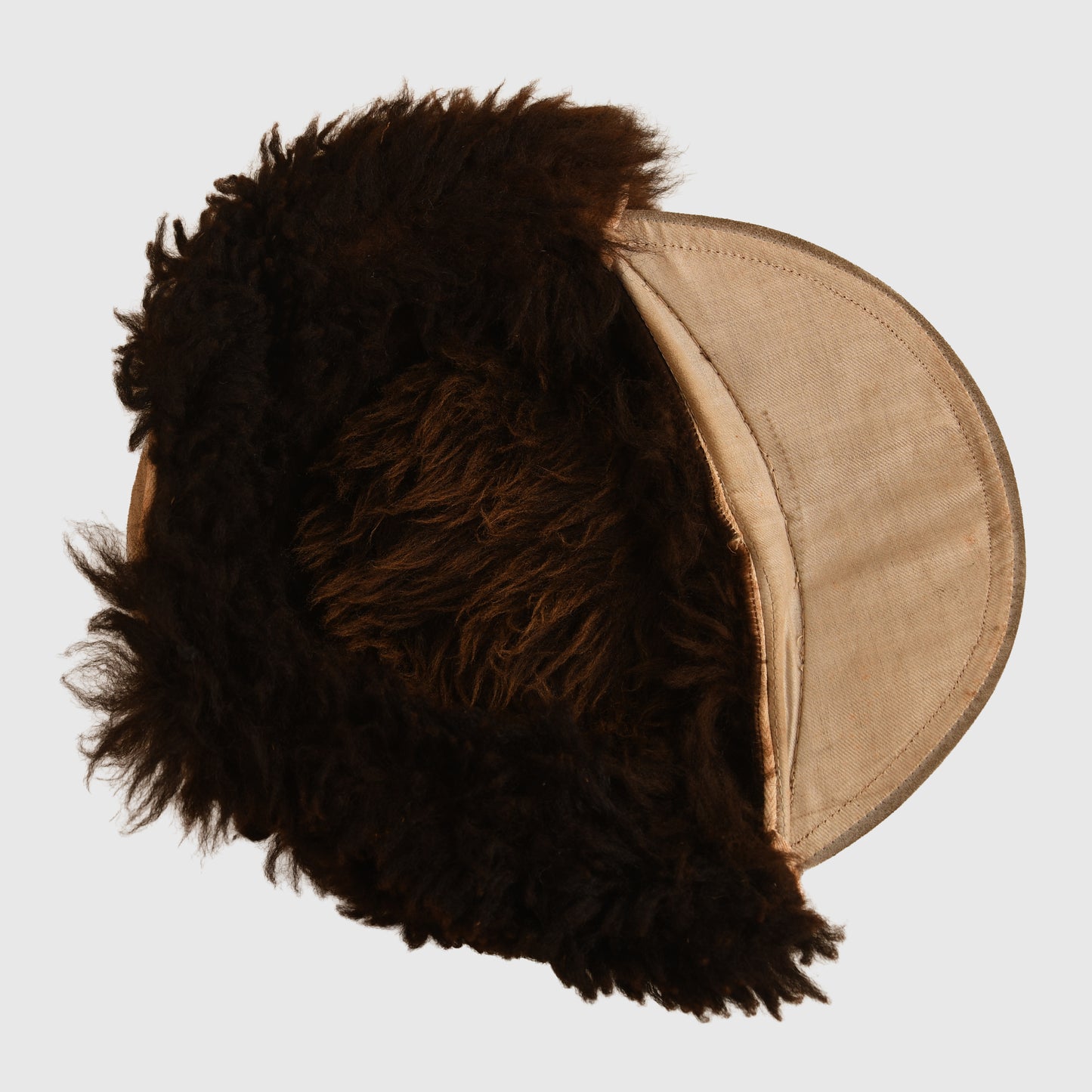 German WWII Luftwaffe Winter Hat with Brown Fur Lining