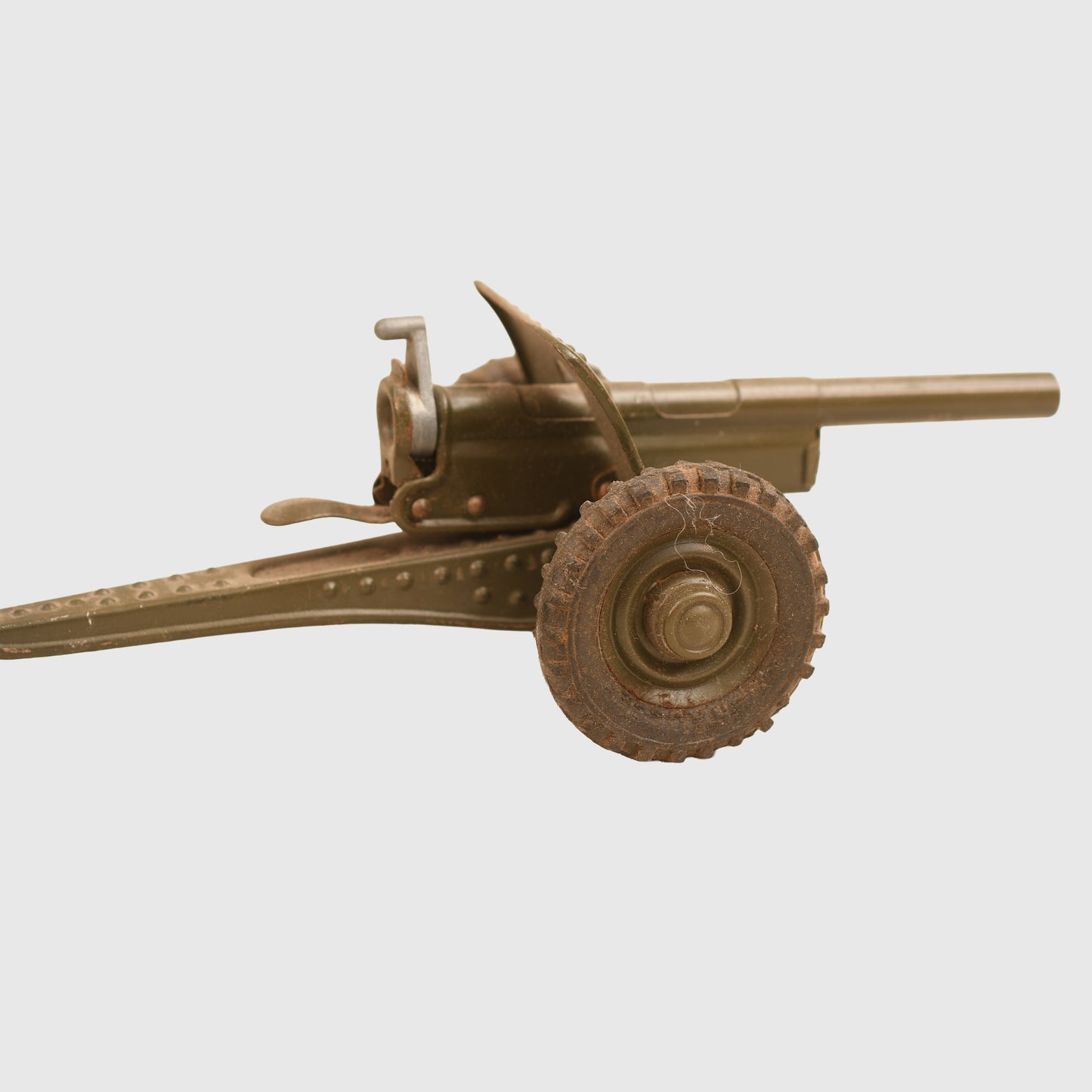 GERMAN WWII TIPCO PERSONAL CARRIER WITH ATTACHED LIGHT ANTI AIRCRAFT GUN TOY