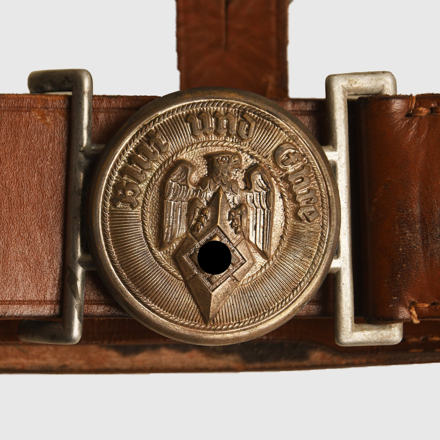 German WWII Hitler Youth Leader’s Waist Belt and Cross Strap Rig