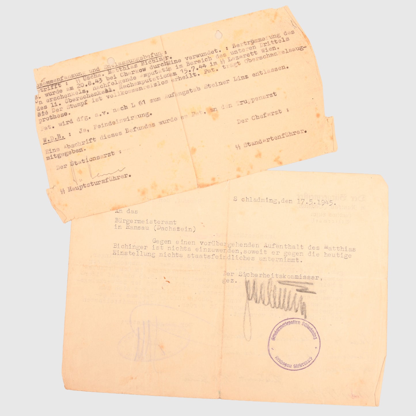 GERMAN WWII SS PAPERWORK GROUPING