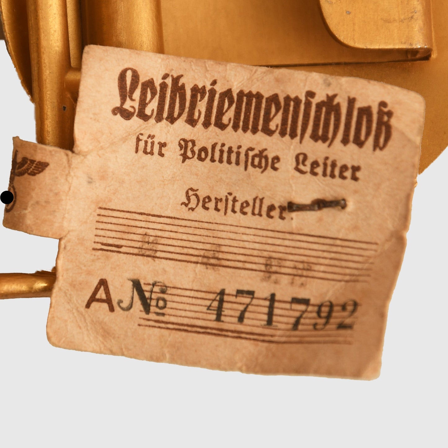 German WWII Political Leaders Buckle with RZM Tab