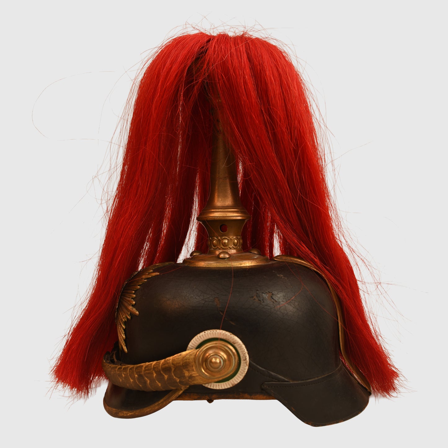 German WWI Saxon Artillery Senior NCO Pickelhaube with Plume