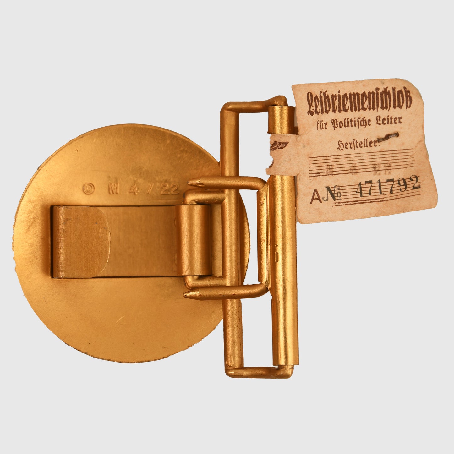 German WWII Political Leaders Buckle with RZM Tab